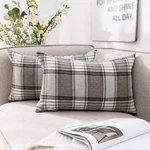 Brown Tartan Plaid Lumbar Pillow Cover 12X20 Set Of Farmhouse Buffalo. Fixed Price $17.37.