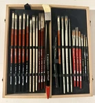 Da Vinci Watercolor Master Studio Deluxe Paint Brush Set 2 Tier Case Natural. Fixed Price $379.95.