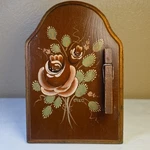Vintage Folk Art Tole Painted Wood Recipe Note Holder Cottagecore Signed Rose. Fixed Price $15.99.