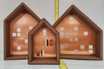 Lot Of 3 Darice 2016 Copper Back House Shaped Shadow Box Shelf Decor. Fixed Price $34.97.