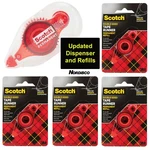 Scotch Updated Tape Runner Permanent Dispenser With 4 Pks Of 6055-R Refills. Fixed Price $17.99.