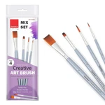 4-PC Creative Paint Brush Set Round & Flat Mix For Acrylic, Watercolor Oil. Fixed Price $14.99.