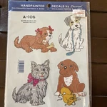 Vintage Handpainted Decals By Decorcal A-106 Cute Puppies Dogs 4. Fixed Price $7.00.