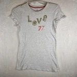 Y2K American Eagle Love 77 Shirt Cap Sleeve Slim Women's Retro Burnout Vintage. Fixed Price $12.99.
