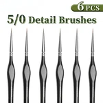 6PCS 00000 Fine Tip Paint Set Miniature Detail Acrylic Model Brushes - New. Fixed Price $12.76.