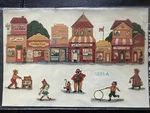 Vtg Meyercord Arts & Crafts Decals 8X12 Folk Village Houses People 1531-A. Fixed Price $14.00.