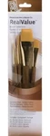 Synthetic Gold Taklon Real Value Brush Set 4/PKG. Fixed Price $12.99.