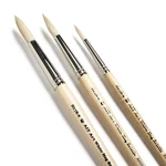 Ait Art Round Paint Brushes, Pack Of 3, Sizes 4, 6, 8, White Wood. Fixed Price $23.90.