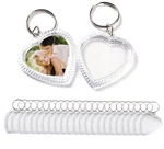 Erioctry 25PCS Clear Acrylic Blank Photo Keyrings - Heart Shape Diy. Fixed Price $18.21.