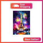 Heibago Eiffel Tower Diamond Art Kits For Adults, 5D Full Drill Round City Paint. Fixed Price $10.09.