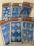 Package Of 6 Armour Rub"n"etch Glass Stencil Floral & Hearts. Fixed Price $19.00.