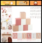 Custom Wooden Name Sign - Letter Blocks & 78 Alphabet Cubes For Kids' Room Dec. Fixed Price $42.99.