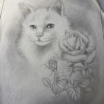 Vintage 1980 Tri-chem Cat Rose Liquid Embroidery Picture 19X13. Fixed Price $13.00.