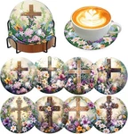 8 Pcs Diamond Art Coasters Kits For Adults - Christ Cross Painting. Fixed Price $18.99.