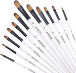 Filbert Paint Brushes Set, 12 Pcs Artist For Acrylic Oil Watercolor Gouach. Fixed Price $19.20.