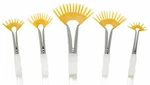 RAQUA-204 Royal Aqualon Wisp Fan Artist & Craft Gold Taklon Paint Brush Set. Fixed Price $32.99.