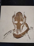 Star Wars General Grievous Laser Burned Wood Image. Fixed Price $10.00.