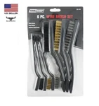 6 Piece Detail Wire Brush Set Nylon Brass Stainless Bristle 7" Small 9" Large. Fixed Price $13.14.
