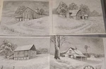 * 7591 North American Barns Picture To Paint 4 Panels. Fixed Price $35.00.