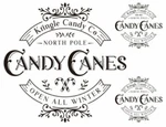 Vintage Image Farmhouse Sign Christmas Candy Canes Waterslide Decals CHR294. Fixed Price $13.99.