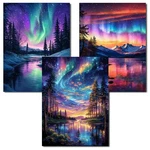 Axquilon Diamond Art Kits For Adults, 12X16IN(30X40CM), 3-PACK Aurora. Fixed Price $22.99.