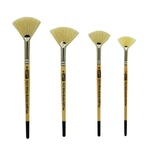 Zem Brush White Hog Bristle Stiff Fan Set Size 2,4,6,8. Fixed Price $24.14.