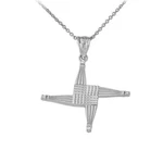 Irish St. Bridget's Christian Wall Cross Cz Pendant Necklace Sterling Silver. Fixed Price $39.99.