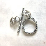 Ms Bali Sterling Silver Wire Double Wrapped Ring Toggle Clasps (2) Fair Trade. Fixed Price $6.00.