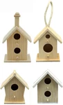 4-PACK Of Mini Inch Tall Birdhouses, Styles, Unfinished Wood Diy Crafts. Fixed Price $13.94.