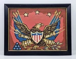 Vtg Patriotic Painting Of Meyercord Decal 1104, Eagle Military American Folk Art. Fixed Price $37.99.