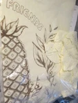 Welcome Pineapple Tri-chem Pillow Front Shaded Liquid Embroidery 14.5X14.5. Fixed Price $18.27.