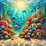 Fish Diamond Art Kits For ADULTS,5D Sea Coral Reef Landscape Painting. Fixed Price $10.99.