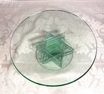 Vintage Glass Cake Plate Star Of David Stacked Prima Donna Judaica Shabbat 7.75". Fixed Price $29.99.
