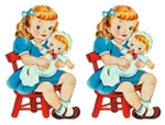 Vintage Image Little Girl Baby Doll Furniture Transfers Waterslide Decals KID659. Fixed Price $13.99.