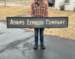 Original C1880S Adams Express Co. Wooden Smaltz Paint Advertising Trade Sign. Fixed Price $2000.00.