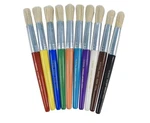 10 Pcs Stubby Paint Brushes Plastic Handles Assorted Colors School Art Craft. Fixed Price $22.37.