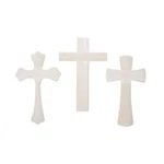 Set Of 3 Unfinished Wooden Crosses Shape Cutouts Diy Crafts 9.5 Inches. Fixed Price $21.42.