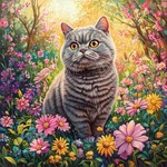 Wslwxshm Diamond Painting Kits For Adults Cat, Round Full Drill Multicolor. Fixed Price $12.99.