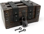 Nautical Cove Deluxe Handmade Wooden Treasure Chest Flat Lid Leather Accents. Fixed Price $24.99.