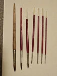 Vintage (1970-80'S) Grumbacher N.y Series 815 Finest Red Sable Brush, Set Of 6. Fixed Price $40.00.