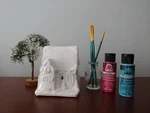 Artminds Newport Cottage House Ready To Paint Plaster Christmas Village. Fixed Price $55.00.