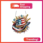 Mogtaa Independence Day Cowboy Hat Diamond Art Hanging Kits For Adults, Patrioti. Fixed Price $8.89.