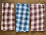 Dunroven House 100% Cotton Dish Set 3 Blue Plaid Red Unused. Fixed Price $17.99.