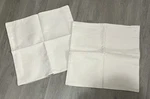 2 Cream Burlap/ Canvas Look Pillow Covers 17" X. Fixed Price $7.00.
