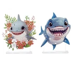 Antor 2 Pcs Animal Diamond Art Painting Kits Desktop Ornaments, Sharks. Fixed Price $24.18.