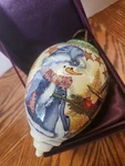 Large Snowman Ornament By Artist Michelle Palmer In Velvet Box (cs). Fixed Price $9.71.