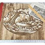 Tri Chem 7302 Barn Wood Oval Forest Scene Instructions Picture To Paint 25X19. Fixed Price $12.95.