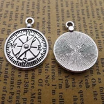 10/25PCS Antique Silver Tone Compass Charm Pendant 20X27MM JHS508-LY975. Fixed Price $5.80.