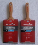 2 New Wooster 4173, 4" Ultra/pro, Nylon/polyester Bristle, Paint Brushes. Fixed Price $49.99.
