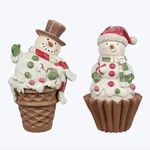 Yi Christmas Decor - Gingerbread Snowman Resin Cupcake Figurines 2PC. Fixed Price $22.95.